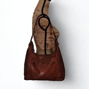 American Leather Co Hand Tooled Leather Shoulder Bag